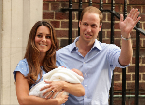 The Duke and Duchess of Cambridge outside the hospital with their newborn son - July 2013.PNG